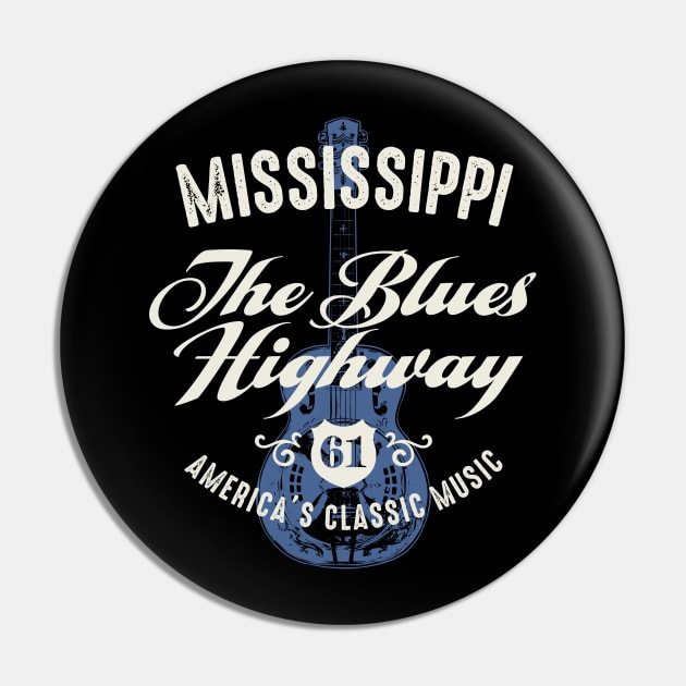 Mississippi The Blues Highway 61 Pin by Designkix