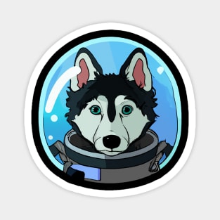 Husky Dog Cosmonaut Dog Lover Puppy Retro Magnet