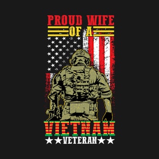 U.S. Flag Proud Wife of a Vietnam Veteran day for veteran wife T-Shirt