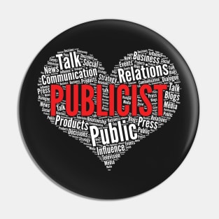 Publicist Heart Shape Word Cloud Design design Pin