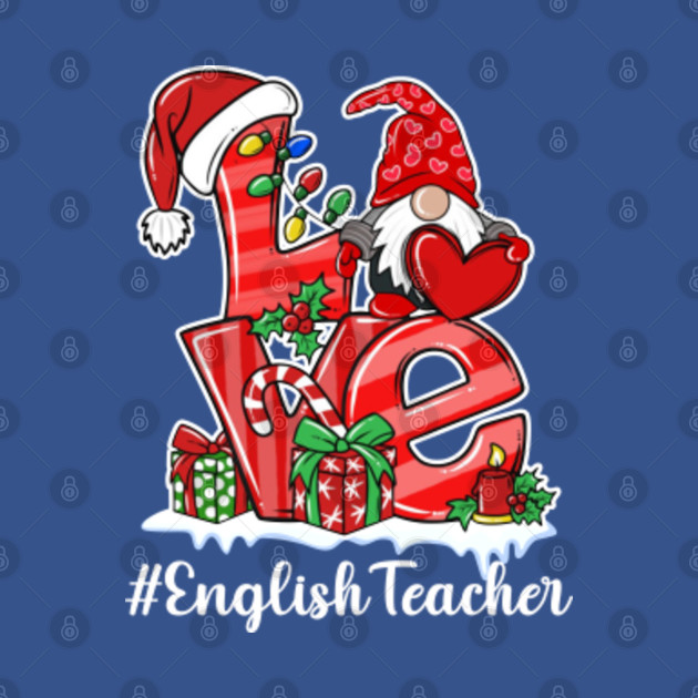 Discover Red Plaid Gnome Love English Teacher Christmas Teaching - Teacher Day - T-Shirt