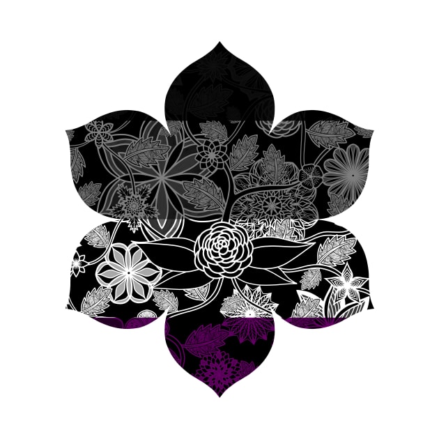 Flight Over Flowers of Fantasy - Asexual Pride Flag by StephOBrien