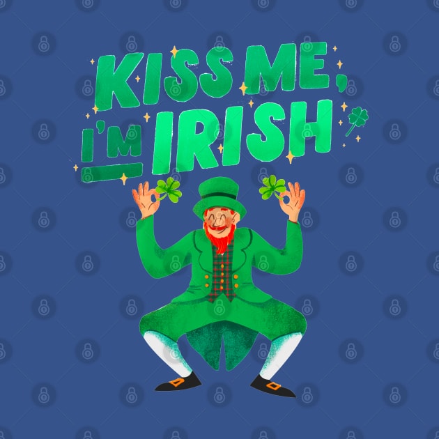 Kiss Me I'm Irish Dancing Leprechaun by Danderwen Press