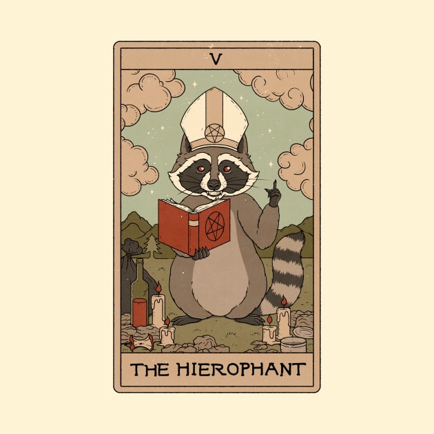 The Hierophant -  Raccoons Tarot by thiagocorrea