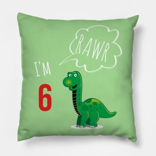 RAWR i am 6 Pillow