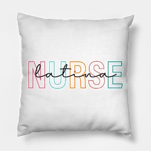 latina nurse Colored Outlines Pillow