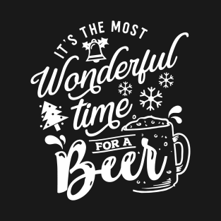 Beer Lover - It's The Most Wonderful Time For A Beer Santa Christmas T-Shirt