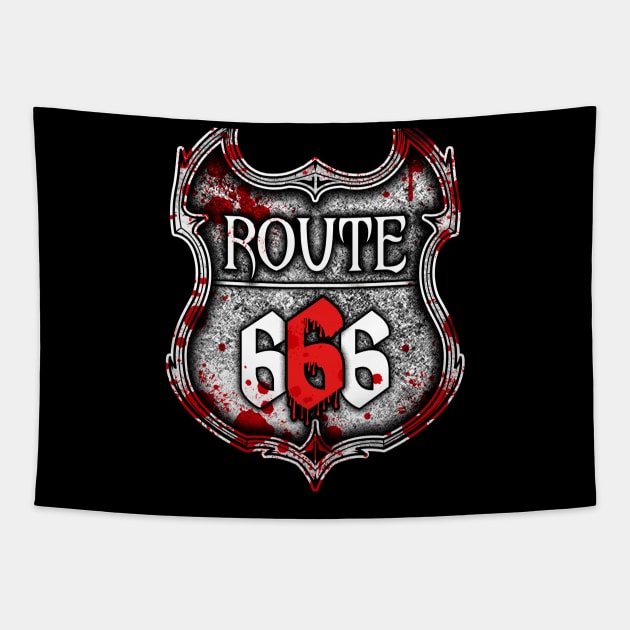 Route 666 I Road to Hell I Satanic  product Tapestry by biNutz