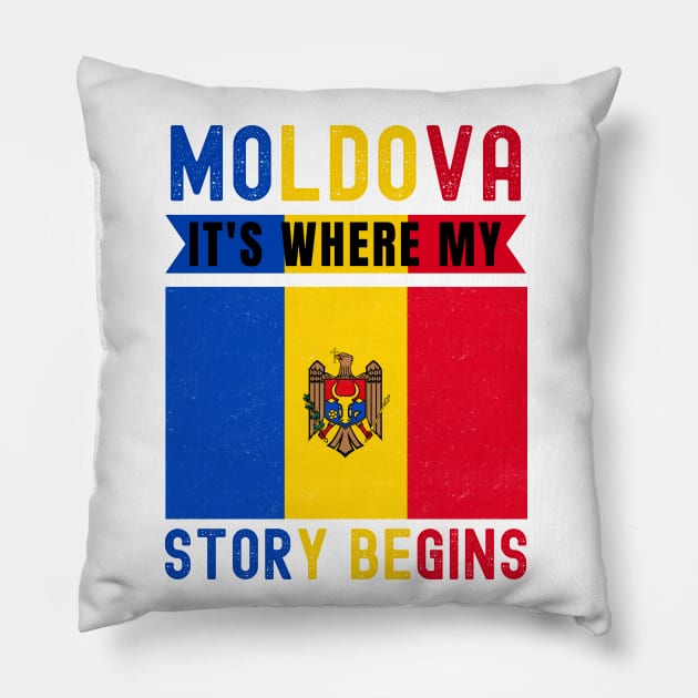 Moldova It's Where My Story Begins Pillow by footballomatic