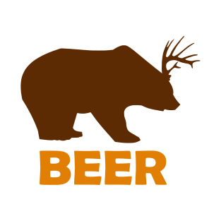 Beer Bear, cute fun word combine design T-Shirt