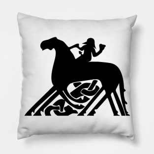 Odin on Sleipnir (black symbol) Pillow