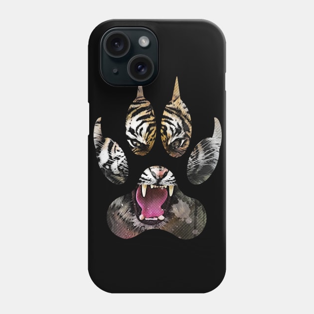 Angry Tiger Face Claw Phone Case by Kryptic