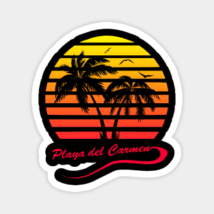 Playa del Carmen 80s Sunset Magnet