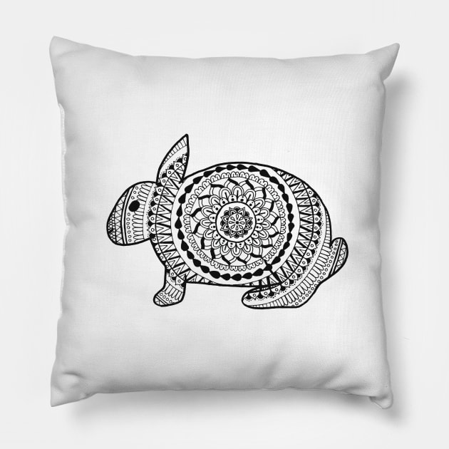 Rabbit Mandala Pillow by calenbundalas