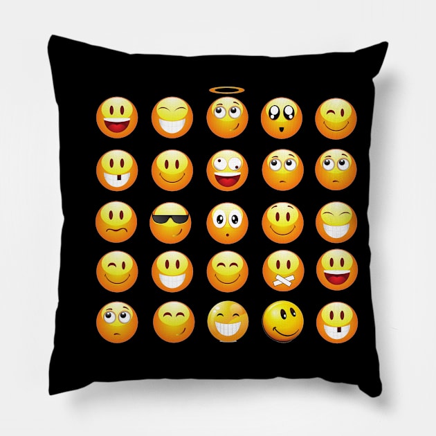 black emojis Pillow by gossiprag