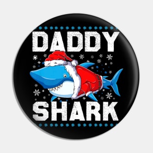 Daddy Shark Santa Fathers Day Pin