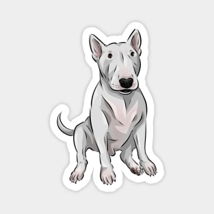 Cute White English Bull Terrier Dog Magnet