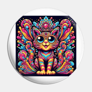 Psychedelic Cat #2 Pin