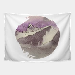 Mountain range watercolor painting Tapestry