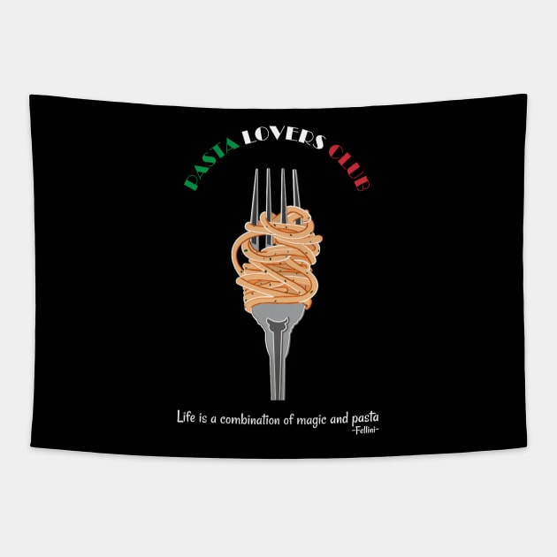 Pasta Lovers Club Tapestry by RoeArtwork