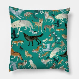 Wolves of the World (Green pattern) Pillow