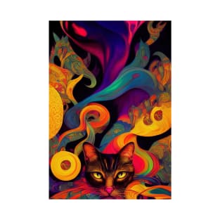 Colorful abstract cat design T-Shirt