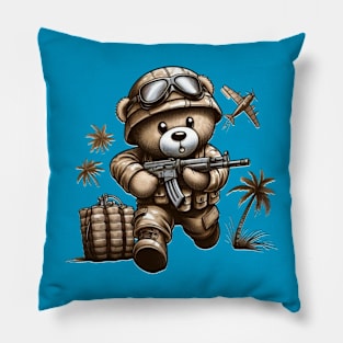 Army teddy bear Pillow