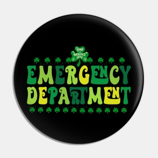 Emergency Department Emergency Room Nurse St Patrick's Day Pin