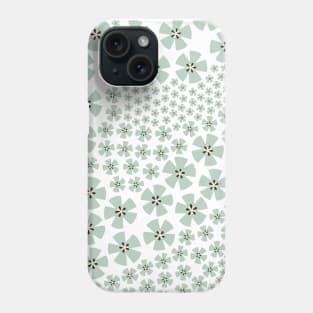 Mid Century Modern Flowers / Maximalist Floral Decor in Sage Green, Creamy Yellow, and White Phone Case