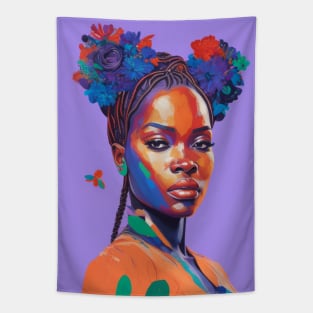 Black beautiful woman portrait 2 Tapestry