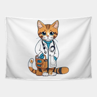 Purr-fectly Qualified: Doctor Cat Tapestry