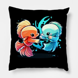 TWO COOL BETTA FISH FIGHTING Pillow