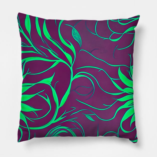 floral abstract pattern Pillow by marleks