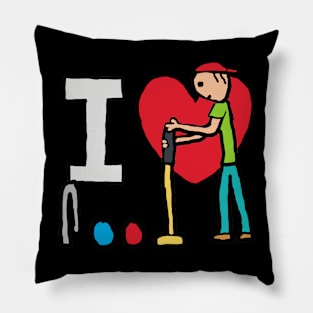 I Love Croquet Pillow