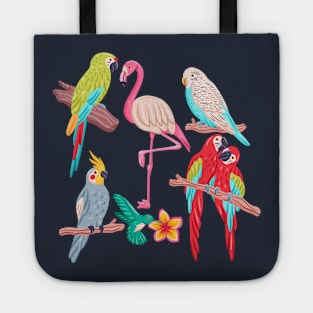 Hand drawn Exotic Bird Colorful Tote