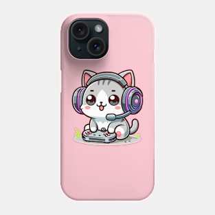 Cute Kitten Palying Game Console Phone Case