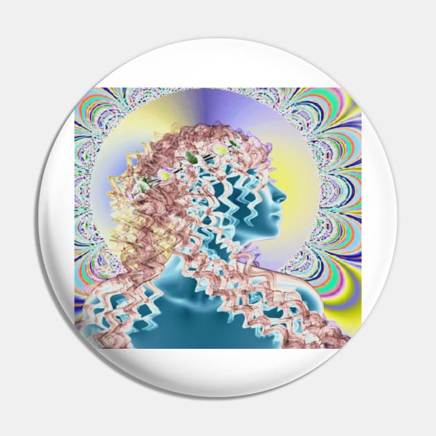 Psychedelic new romantic Pin by icarusismartdesigns