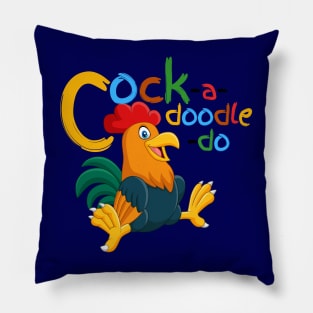 Rooster Crowing Pillow