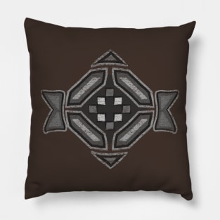 Abstract Black and White Geometric Distressed Design Pillow