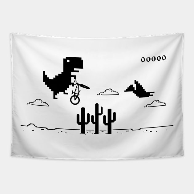 T-Rex BMX Offline Tapestry by Carlo Betanzos