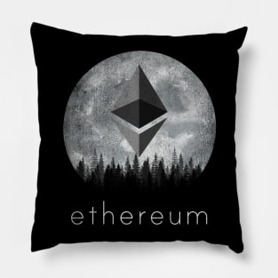 Vintage Ethereum ETH Coin To The Moon Crypto Token Cryptocurrency Blockchain Wallet Birthday Gift For Men Women Kids Pillow
