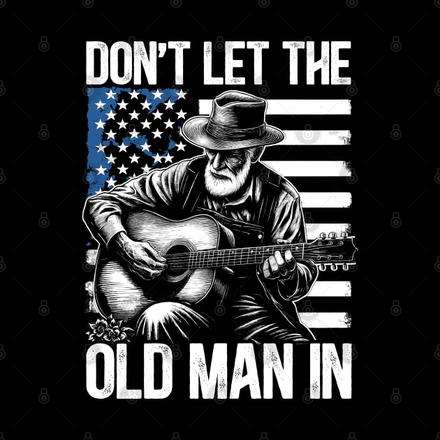 Don't let the old man in Vintage American flag by RetroPrideArts