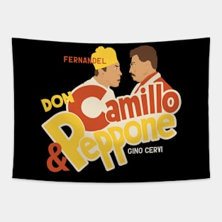 Don Camillo and Peppone Illustration - Fernandel Tapestry