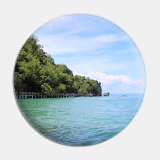 Pier over crystal clear water Pin