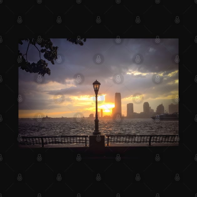 Battery Park Sunset Skyline Manhattan New York City by eleonoraingrid