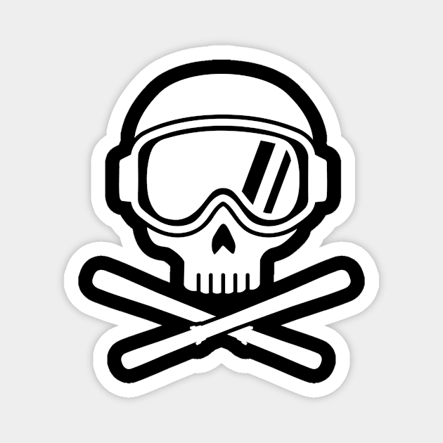 Ski skull Magnet by Designzz