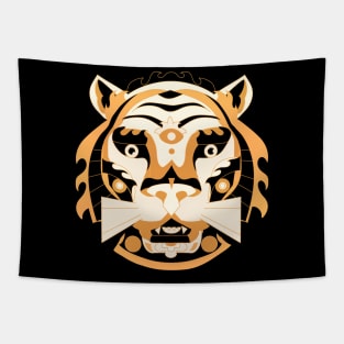 The King of Style: Minimalist Gold Lion Tapestry