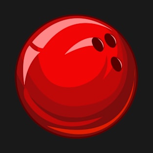red bowling ball bowling pins bowl bowler T-Shirt