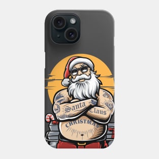 Tattooed Santa Claus // Funny Tatted Up Santa Phone Case