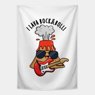 I Lava Rock And Roll Cute Volcano Pun Tapestry